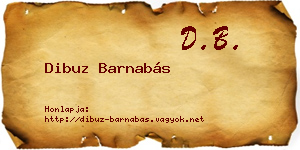 Dibuz Barnabás névjegykártya